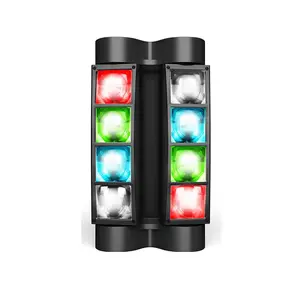 Lampu Panggung DJ RGBW Mini 4 In 1, Lampu Sorot Laba-laba LED, Kendali Jarak Jauh untuk Pesta Pernikahan, Bola Disko