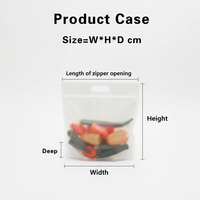 28*24+5cm Transparante Staande Zak met Handvat, Herbruikbare Zip Lock Zak voor het Bewaren van Verse Groenten en Fruit