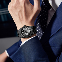 Jam tangan Quartz Pria 40mm, jam tangan bisnis kasual baja antikarat baru, jam tangan mewah modis