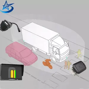 Vrachtwagen Rondom Bsd-Systeem 360 Dodehoekhulpwaarschuwingssysteem Om Botsingen Te Voorkomen