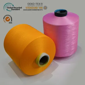 Fio texturizado de poliéster grs sustentável, dty 150/288 sd, sim, reciclado, colorido, fio de tricô