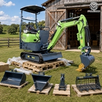 Mini-excavatrice économique FULCORE avec flèche à oscillation latérale en option, performances hydrauliques puissantes pour les travaux de drainage