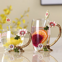 Tasse en verre de style chinois émaillée et écologique, avec couvercle respirant, design personnalisé, cadeau haut de gamme pour femme, nouveauté 2025