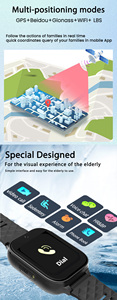 Đồng hồ thông minh người cao tuổi chăm sóc mất trí nhớ 4G SOS gọi Đồng hồ báo thức GPS Tracker V52 geo-hàng rào trẻ em với chứng tự kỷ elopers Đồng hồ thông minh - Product Image 3