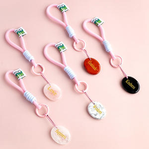 Llavero de Piedra de Cristal Natural al por Mayor con Palabras de Energía Positiva, Amuleto de Gema Curativa para Bolsos - Product Image 6