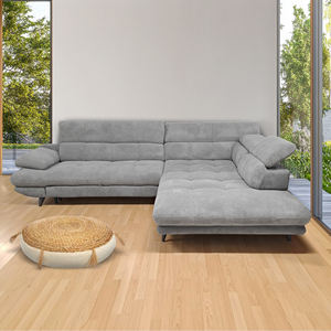 MÓDULO DE SALA DE ESTAR ESQUINERO LIBRA Maleta con ruedas extraíbles en tela gris claro - Product Image 1