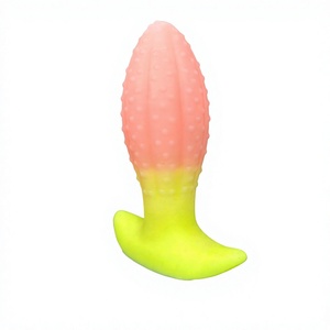 Plug Anale Colorato a Forma di Ananas Jiuai, Giocattolo SM Portatile per Donne <span class=keywords><strong>con</strong></span> Funzioni di <span class=keywords><strong>Frusta</strong></span> Anale e Butt Plug - Product Image 1
