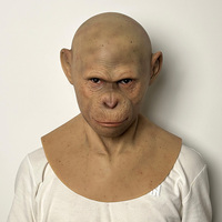 Masque de singe en silicone réaliste pour la tête entière, accessoire amusant pour cosplay, Halloween, farces, maquillage et déguisement