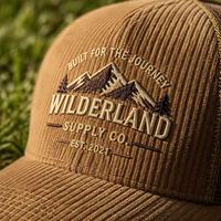 Casquette trucker rétro 5 panneaux en velours côtelé unisexe, style décontracté, personnalisable avec logo