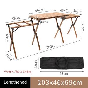 Table pliante d'extérieur en bois massif, convertible et portable, pour cuisine, salle à manger, camping, pique-nique, mobilier d'extérieur, salle de sport, voiture, excursions en autonomie - Product Image 6