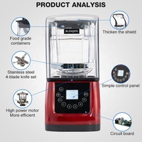 Nouveauté NSF Kitchen Milkshake Juicing 1.5L 2L 2200W Mélangeur commercial insonorisé à grande vitesse et robuste avec couvercles