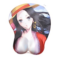 Tapis de souris personnalisé en silicone avec repose-poignet, motif fille anime féminine à tétons apparents, en stock
