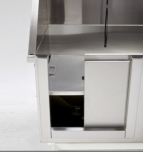 Bañera Eléctrica para Mascotas YM-986B <span class=keywords><strong>de</strong></span> Acero Inoxidable 304 con Elevación en X, Puerta Corredera, Escalón Antideslizante y Protector Antisalpicaduras Elevado - Product Image 4