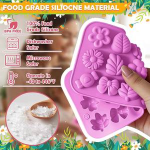La fábrica MUYULINS puede personalizar moldes de flores y hojas de 18 cavidades, antiadherentes LFGB, libres de BPA, moldes de silicona para chocolate y dulces DIY. - Product Image 3