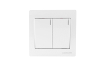 Interrupteurs électriques étanches et durables Sanshe Black, prises murales personnalisables pour la maison au Royaume-Uni, double interrupteur mural unidirectionnel, type 87