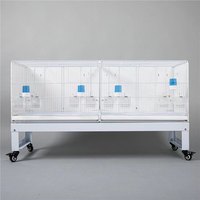 Support de cage à oiseaux en métal empilable pour l'élevage - Cage à perroquets robuste de grande taille avec plateaux amovibles, pour canaris, agapornis