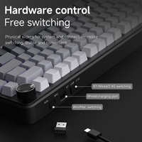 Clavier mécanique Ajazz Ak820 Max Plus Tri Mode, batterie de 8000 mAh, structure de joint à 5 couches pour l'atténuation du bruit, éclairage RVB