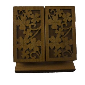 Wooden Desktop Makeup <b>Mirror</b> <b>Rectangular</b> Rustic Carved Design Home Use Wedding Gift - Product Image 5