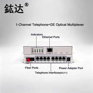 Convertidor de Fibra Óptica Telefónica PCM de 1 Canal, Multiplexor de Voz Fxs/Fxo para <span class=keywords><strong>Fax</strong></span> RJ11 POTS, Convertidor de Fibra Óptica para Red Gigabit - Product Image 1