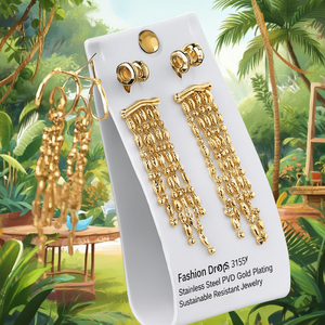 Pendientes de Moda, Acero Inoxidable 316L, Baño de Oro PVD, Joyería Sostenible y Resistente - Product Image 3