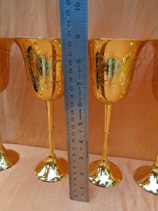 Antique Look Brass <b>Wine</b> <b>Goblet</b> Engraved Handmade Chalice Vintage Metal Drinking Cup Classic Barware Wedding Gift Tableware - Product Image 4