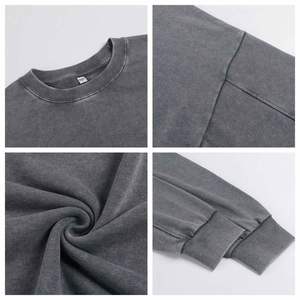 Custom Unisex Winter Tracksuit Set Cotton Zip Hoodie Sweatpants Oversized Distressed Vintage Acid Wash - Product Image 4