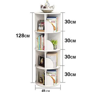 Estante de libros giratorio redondo popular de <span class=keywords><strong>4</strong></span> niveles 360 para niños, estantes portátiles, estantería para niños - Product Image 5