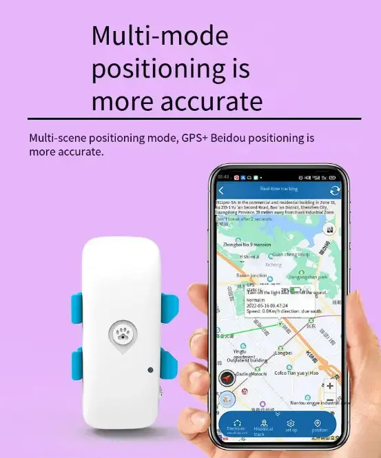 Pelacak kerah GPS 4G hewan peliharaan, pelacak cerdas dapat dipakai GPS tahan air anti Maling 2024