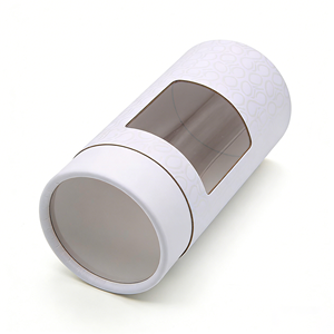 High Quality Cylindrical Cardboard Box With PVC <b>Window</b> Custom Size Luxury Round Paper Tube For Tea Food Packaging - Product Image 2