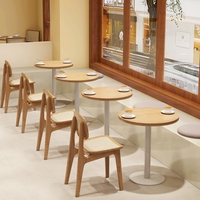 PurelyFeel Commercial couleur bois naturel bois massif osier décontracté Restaurant japonais Dessert café Table et chaise ensemble