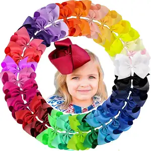 8 Inci Jumbo Busur Rambut Busur Besar Butik Pita Rambut Busur untuk Anak Perempuan
