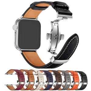 Correa de reloj de cuero genuino Lionorm para Apple Watch Series 7 <span class=keywords><strong>8</strong></span> 9 hebilla plegable correa de reloj de cuero para <span class=keywords><strong>iPhone</strong></span> WatchBand - Product Image 2