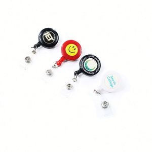 Wholesalers Personalized White Keychain Strap Promotional Lanyards Badge Reel with Carabiner - Product Image 3