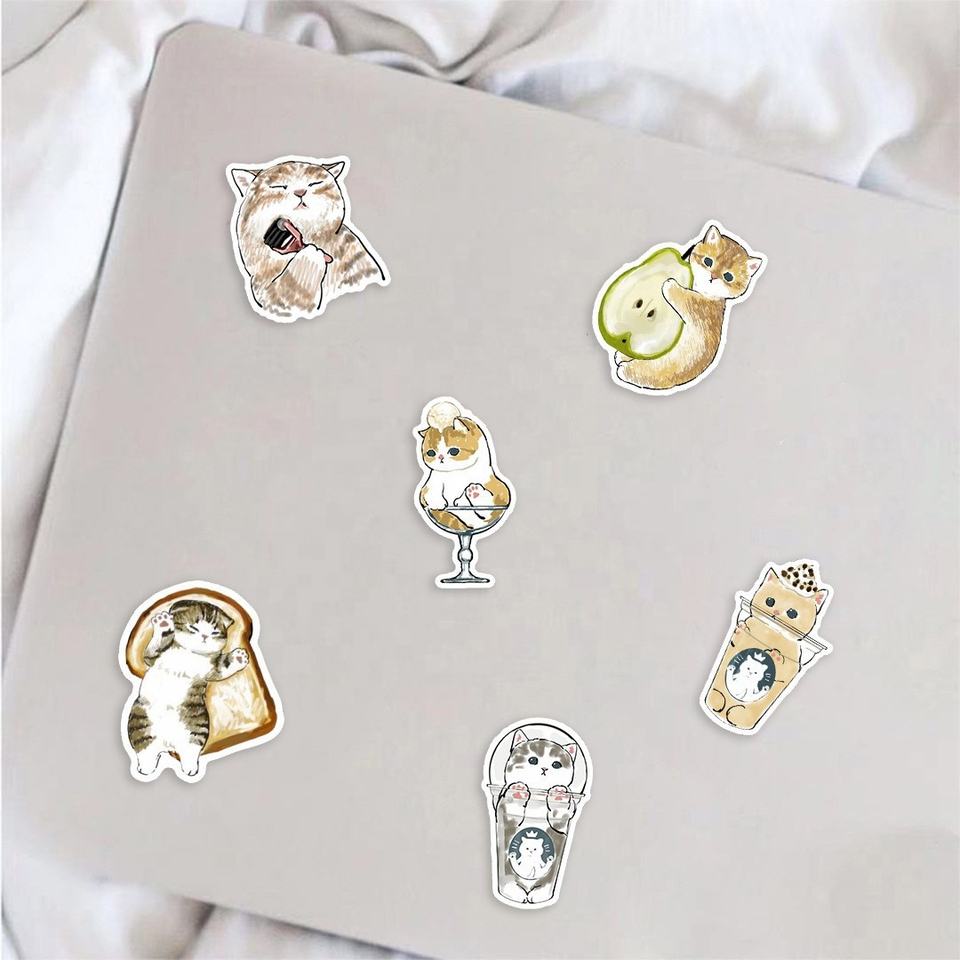 50pcs Kawaii Cat Cartoon Sticker Cute Animal Decals Kids Toys DIY ...