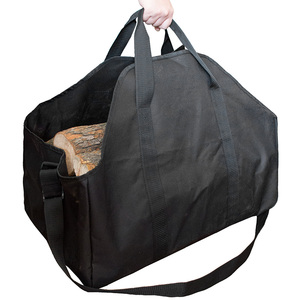 Free Sample Portable, waterproof, and spacious canvas <b>log</b> carrier tote bag for camping <b>fireplace</b> accessories - Product Image 6