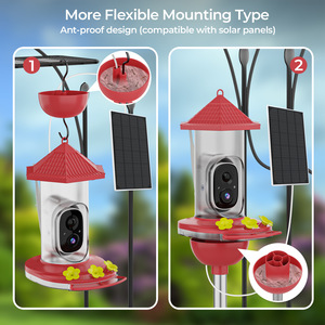 Distributeur d'eau intelligent pour oiseaux, suspendu, étanche, en forme de fleur, alimenté à l'énergie solaire, écologique et élégant, pour l'extérieur, vente en gros - Product Image 4
