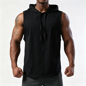 Débardeur de sport respirant à capuche pour <span class=keywords><strong>homme</strong></span>, gilet de sport décontracté sans manches, haut léger à séchage rapide pour l'entraînement et le <span class=keywords><strong>jogging</strong></span> - Product Image 2
