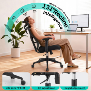 Nouvelle Chaise de <span class=keywords><strong>Bureau</strong></span> <span class=keywords><strong>Ergonomique</strong></span> Pivotante Confortable au Design Moderne en Maille <span class=keywords><strong>pour</strong></span> Usine et <span class=keywords><strong>Bureau</strong></span> – Mobilier de <span class=keywords><strong>Bureau</strong></span> et Équipement de <span class=keywords><strong>Bureau</strong></span> - Product Image 3