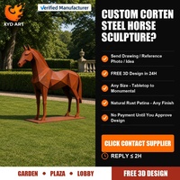 Sculpture en métal personnalisée en corten, chevaux en métal grandeur nature, statue de cheval en métal, grande statue de cheval pour jardin, décoration extérieure