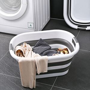 Cesta de almacenamiento plegable de fábrica con asa Montaje en pared Ahorre espacio Campamento portátil Lavabo al aire libre Organizador de ropa sucia - Product Image 2