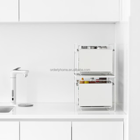 Küchen-Unterschrank-Organizer aus Metall, faltbar, mit ausziehbarer Schublade, Schraubmontage, robustes Regal
