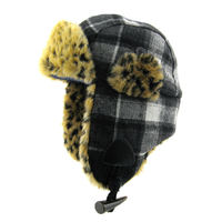 Chapeau d'hiver russe trappeur de ski à oreillettes pour garçons filles tissu imperméable sport pêche fêtes enfants