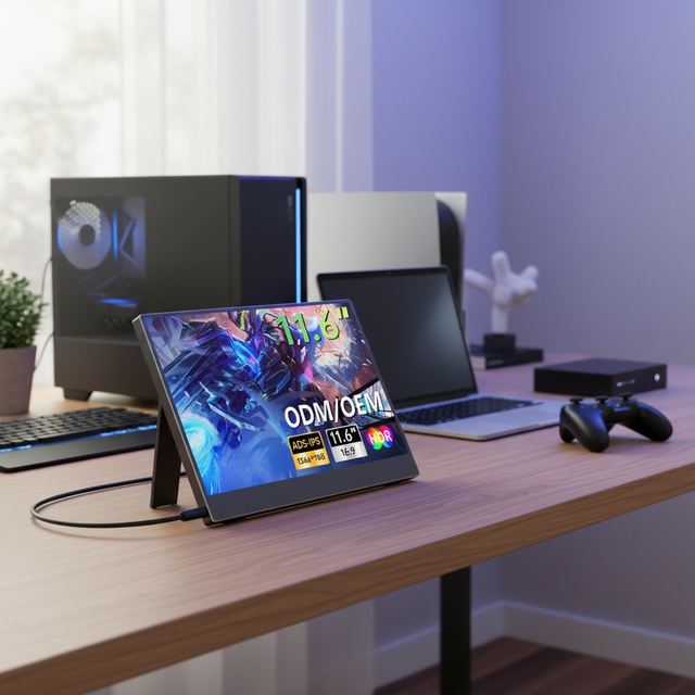 Bolinia 11.6 Inch TN Widescreen Portable Monitor Ultra-Narrow Frame HDR Display Gaming Type-C