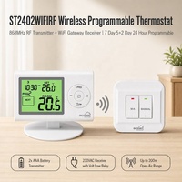 Thermostat Nirkabel Pintar OEM Grosir 868MHz RF Pengontrol Suhu Ruangan Digital HVAC yang Dapat Diprogram