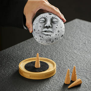 2025 nordique décoratif brûleur d'encens porte-bâton d'encens ciment lune visage forme Palo Santo titulaire - Product Image 5