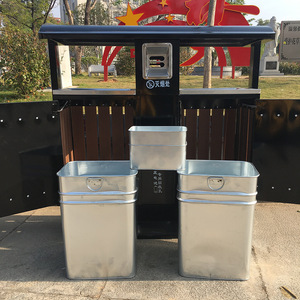 Galvanized steel inner liner for outdoor trash cans and fruit peel <b>bins</b>; galvanized iron sheet <b>square</b> <b>bins</b> for recycling; round - Product Image 1