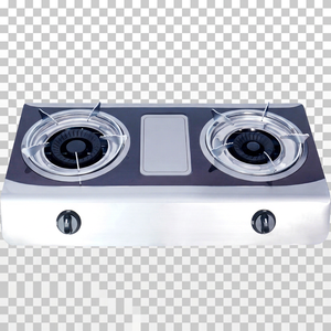 Cuisinière à gaz portable à deux brûleurs en acier inoxydable avec commande par bouton et allumage piézoélectrique, idéale pour l'hôtellerie, classe A, sécurité anti-extinction de flamme, facile à nettoyer - Product Image 1
