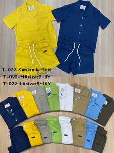 Set di Abbigliamento Estivo di Alta Qualità per Ragazzi, Completi a Righe 100% Cotone con Elastico in Vita, 2-8 Anni - Product Image 5