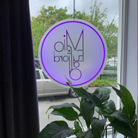 Enseigne LED ronde en acrylique pour le dropshipping, lettres rétroéclairées, enseigne LED personnalisable