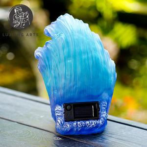 7.4 بوصة مصباح شمسي تمثال الجنم التزلج الراتنج النحت الحديقة ديكور مصباح شمسي تمثال الجنم هدية حديقة - Product Image 5